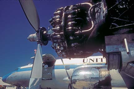 Wright R-3350 turbo-compound engine on Lockheed C-121C Constelation, N73544